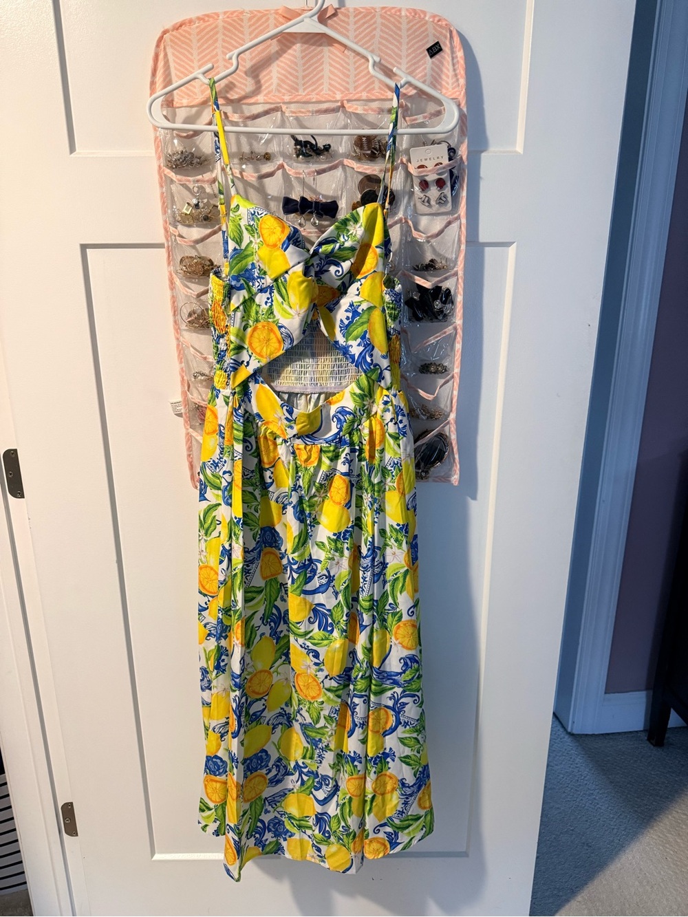 Yellow Lemon Print Cutout Sundress